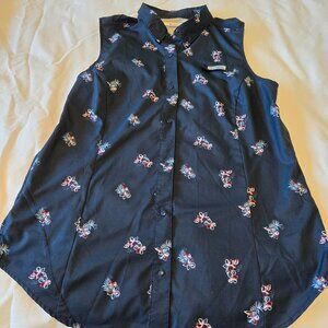 Columbia Sleeveless Snap front Blouse Size L